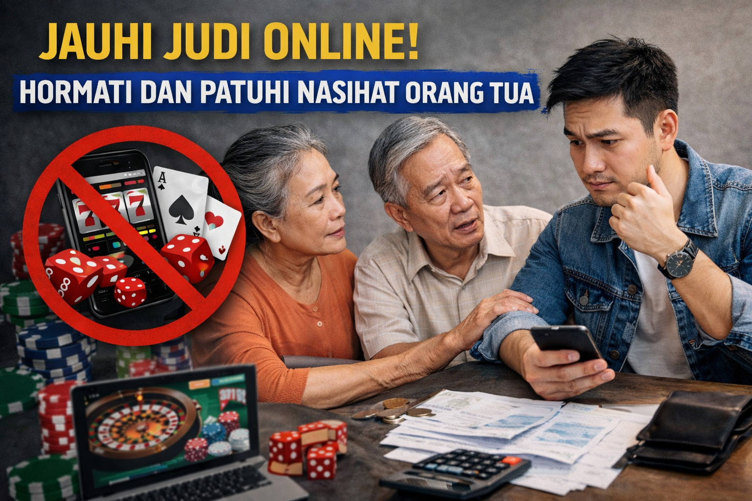Jauhi Judi Online, Hormati dan Patuhi Nasihat Orang Tua