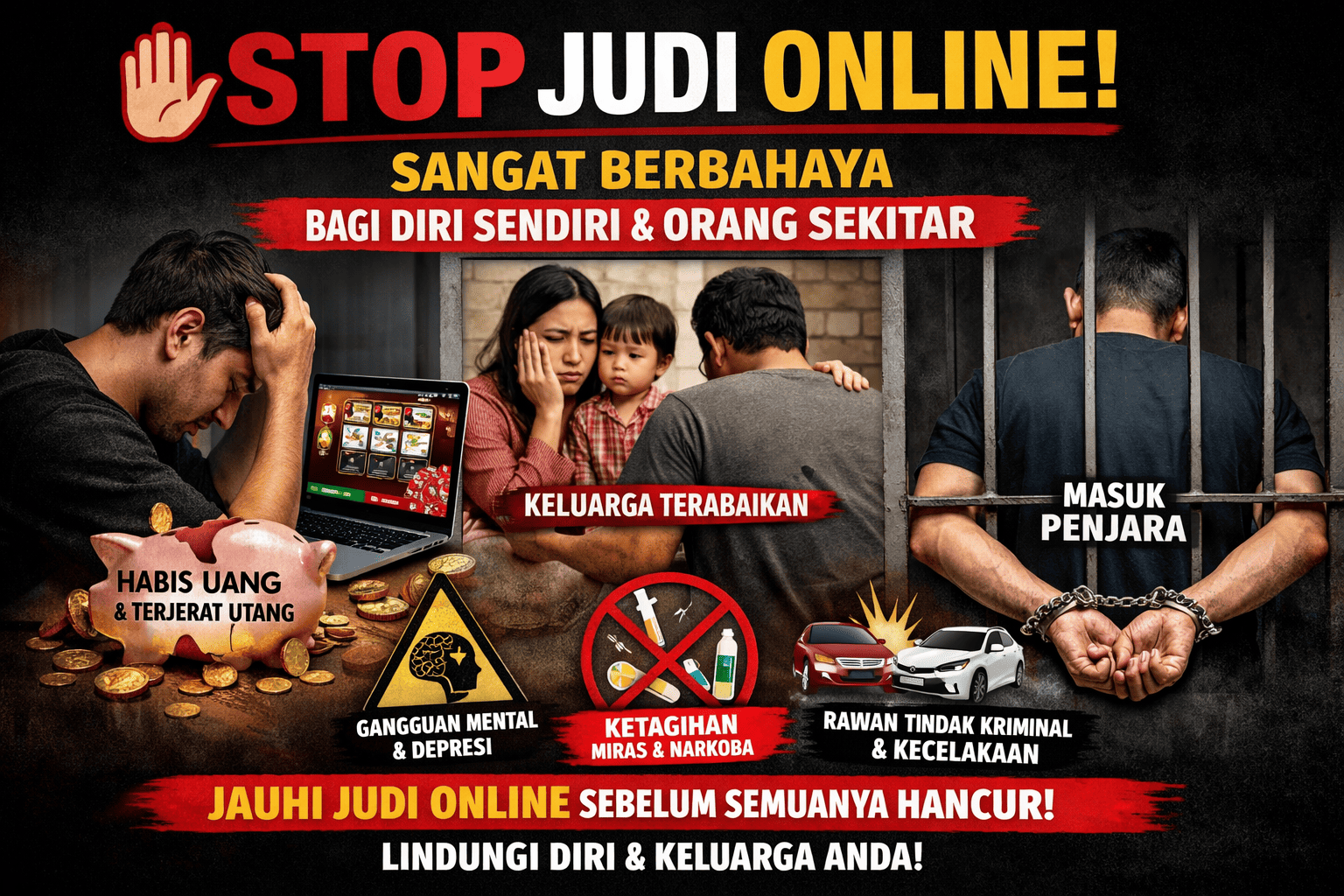 Stop Judi Online karena Sangat Berbahaya bagi Diri Sendiri dan Orang Sekitar