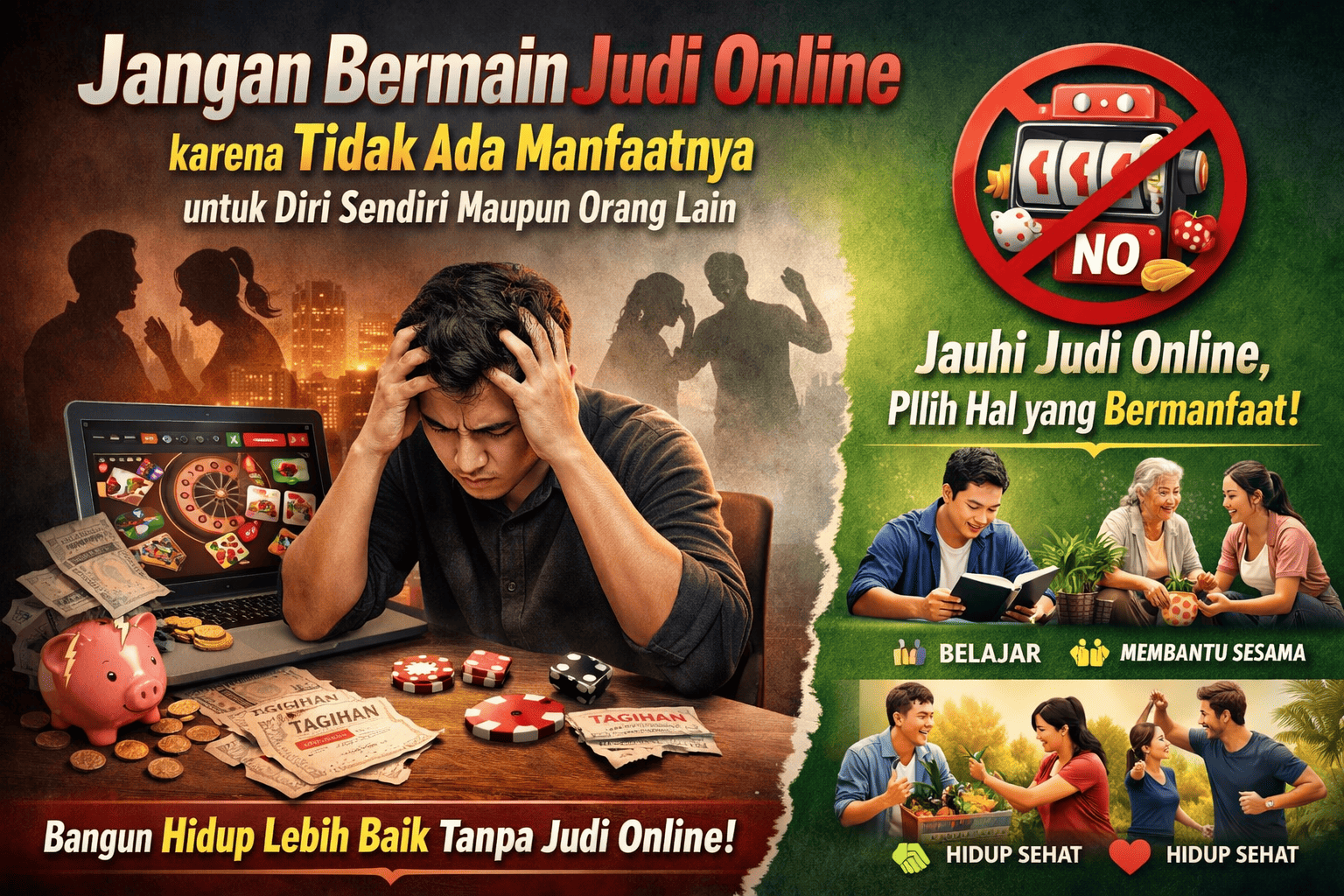 Jangan Bermain Judi Online karena Tidak Ada Manfaatnya untuk Diri Sendiri Maupun Orang Lain