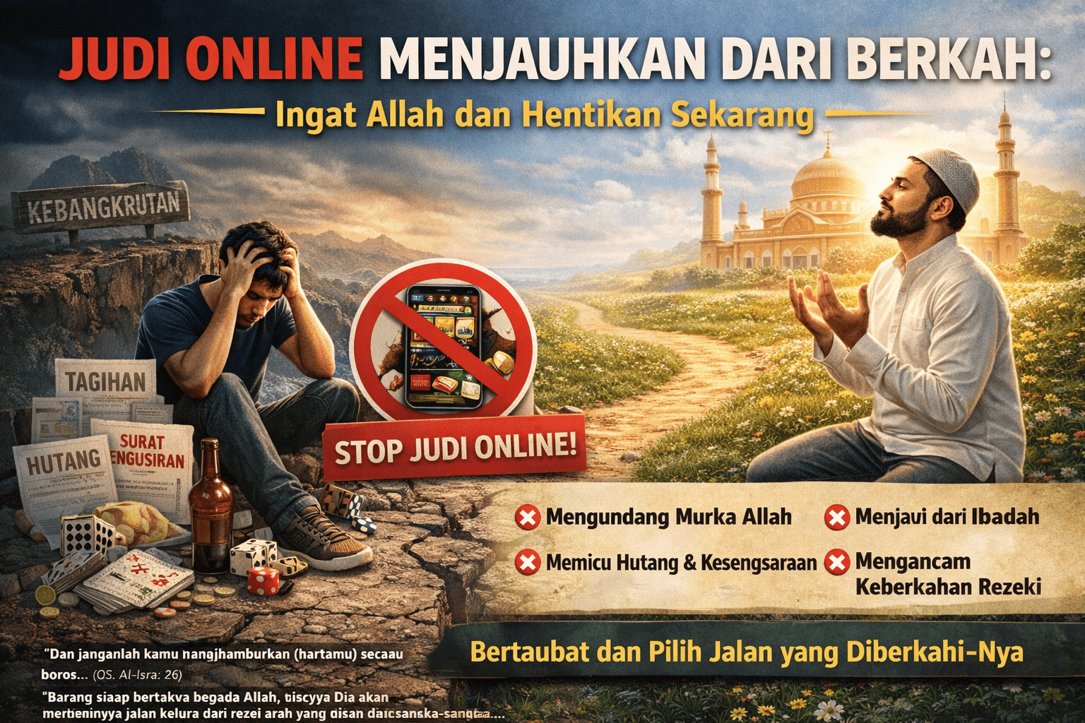 Judi Online Menjauhkan dari Berkah: Ingat Allah dan Hentikan Sekarang