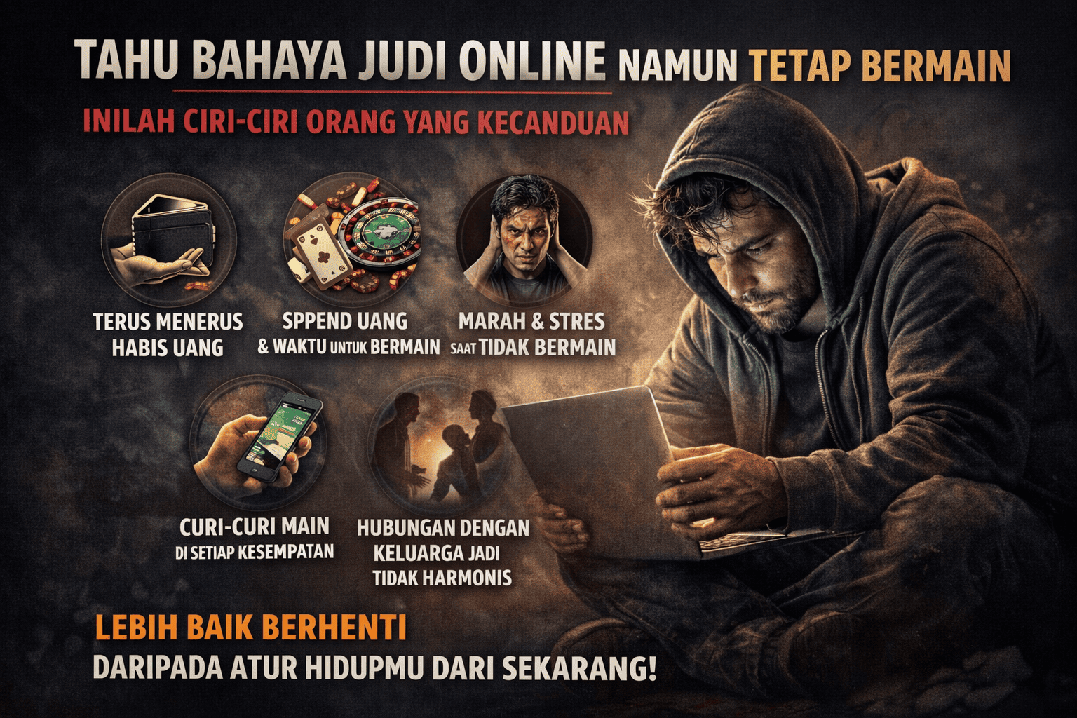 Tahu Bahaya Judi Online Namun Tetap Bermain, Inilah Ciri-Ciri Orang yang Kecanduan