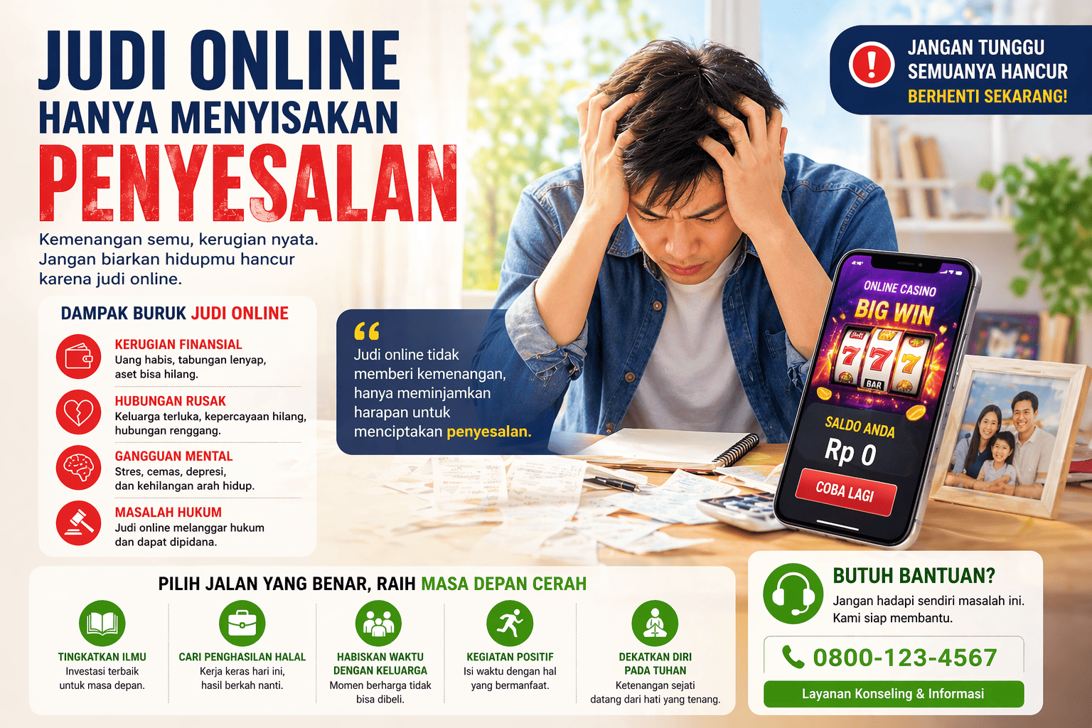 Judi Online Hanya Menyisakan Penyesalan