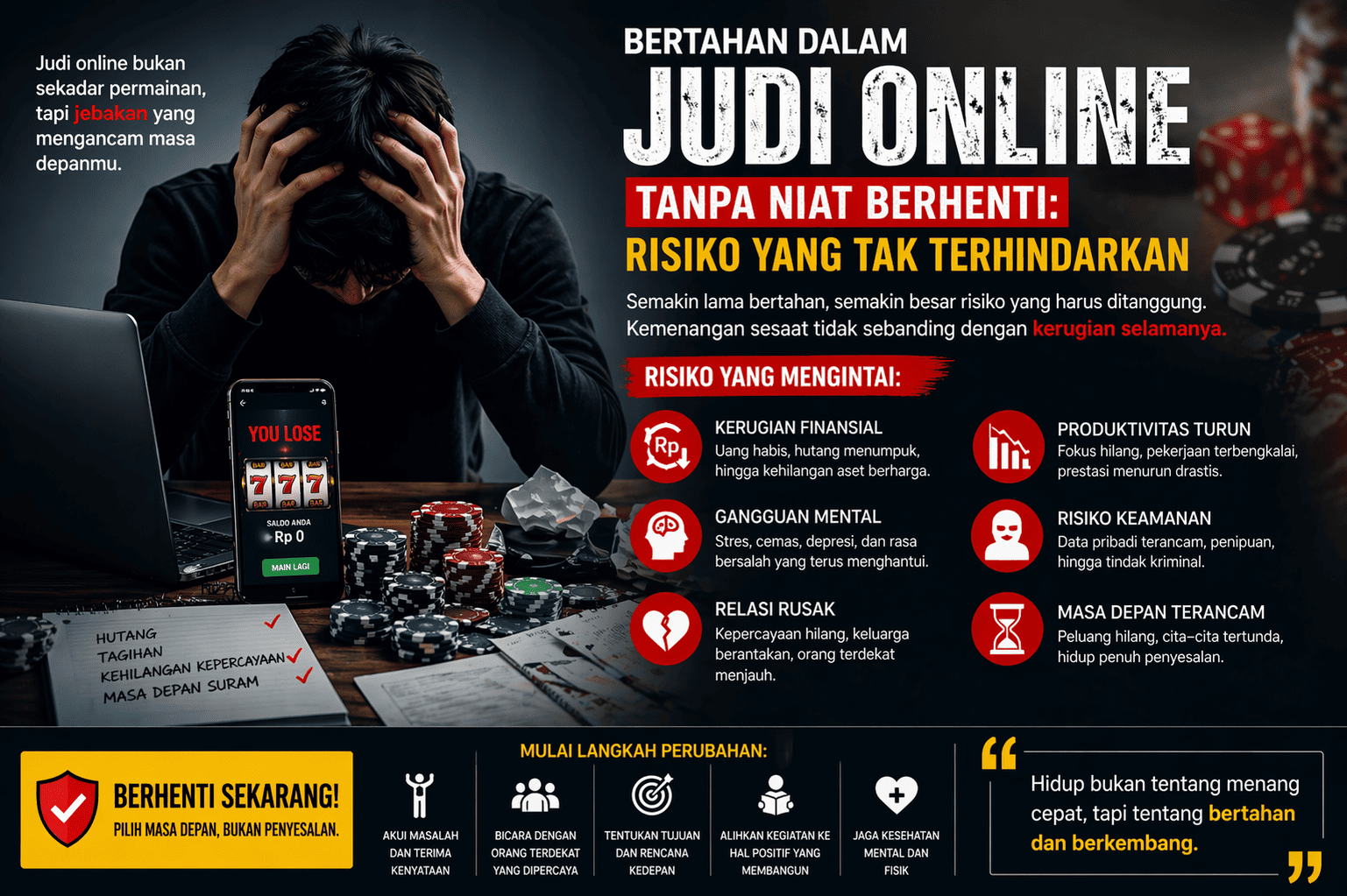 Bertahan dalam Judi Online Tanpa Niat Berhenti Risiko yang Tak Terhindarkan