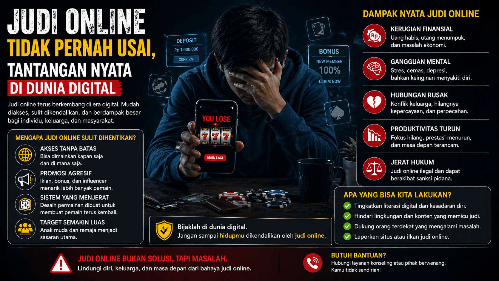 Judi Online Tidak Pernah Usai, Tantangan Nyata di Dunia Digital