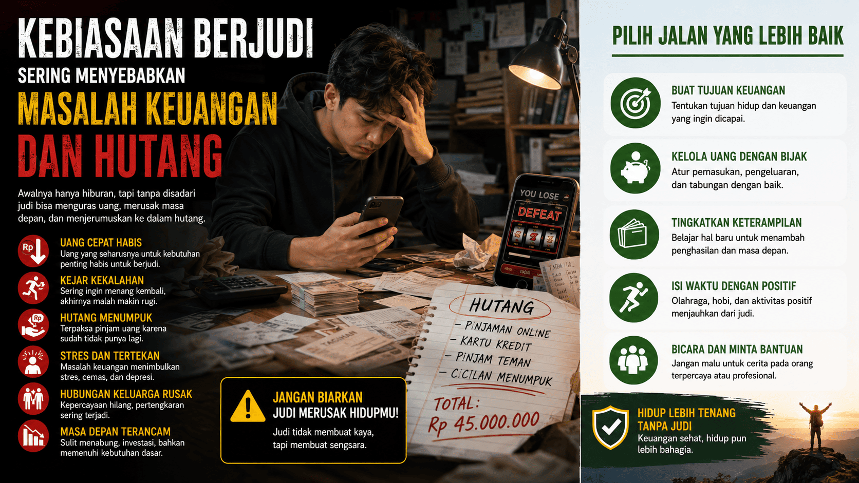 Kebiasaan Berjudi Sering Menyebabkan Masalah Keuangan dan Hutang