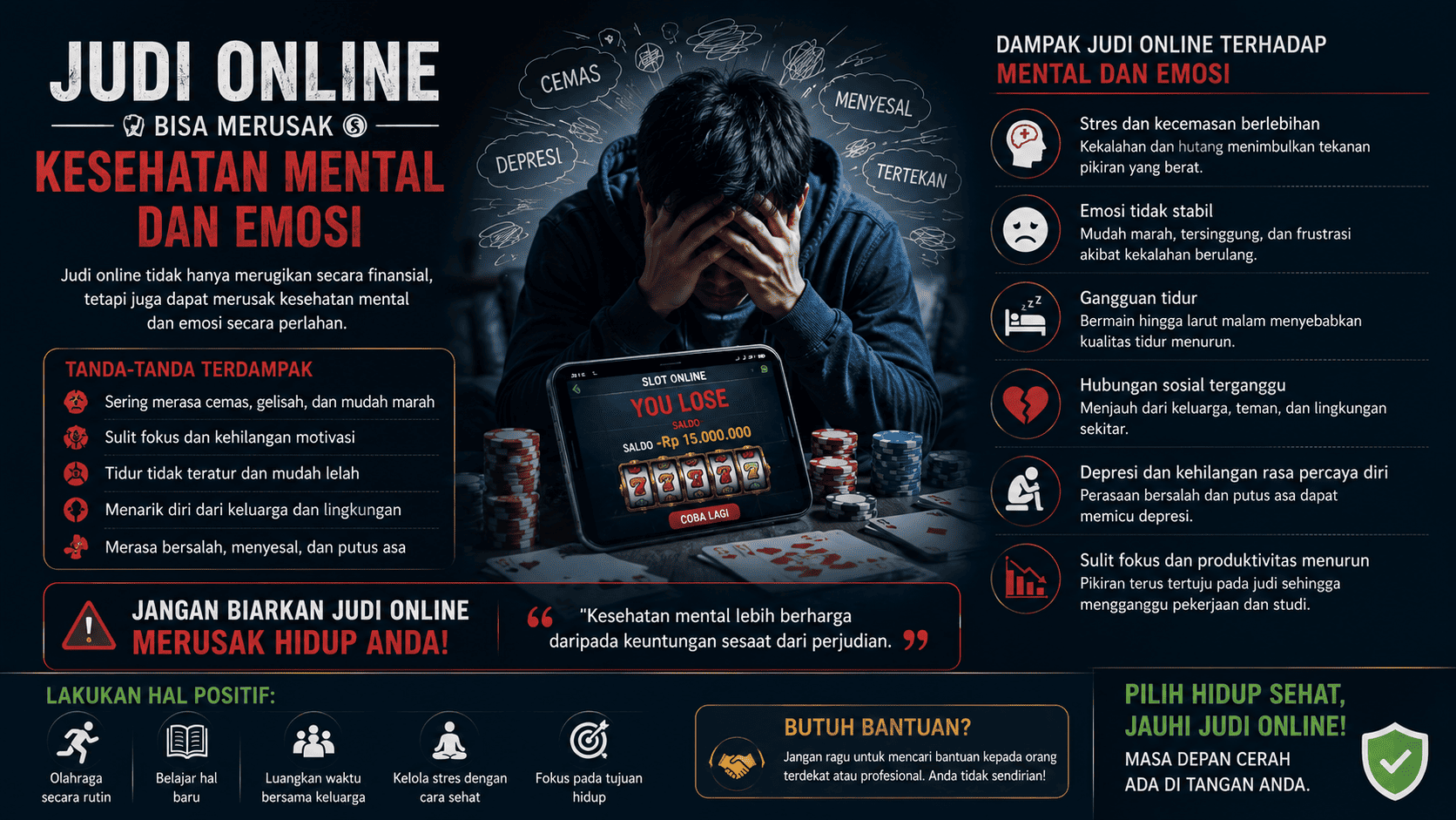 Judi Online Bisa Merusak Kesehatan Mental dan Emosi