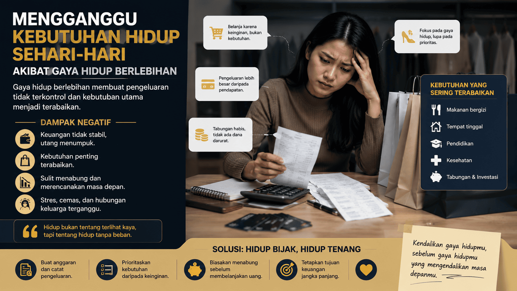 Mengganggu Kebutuhan Hidup Sehari-hari Akibat Gaya Hidup Berlebihan