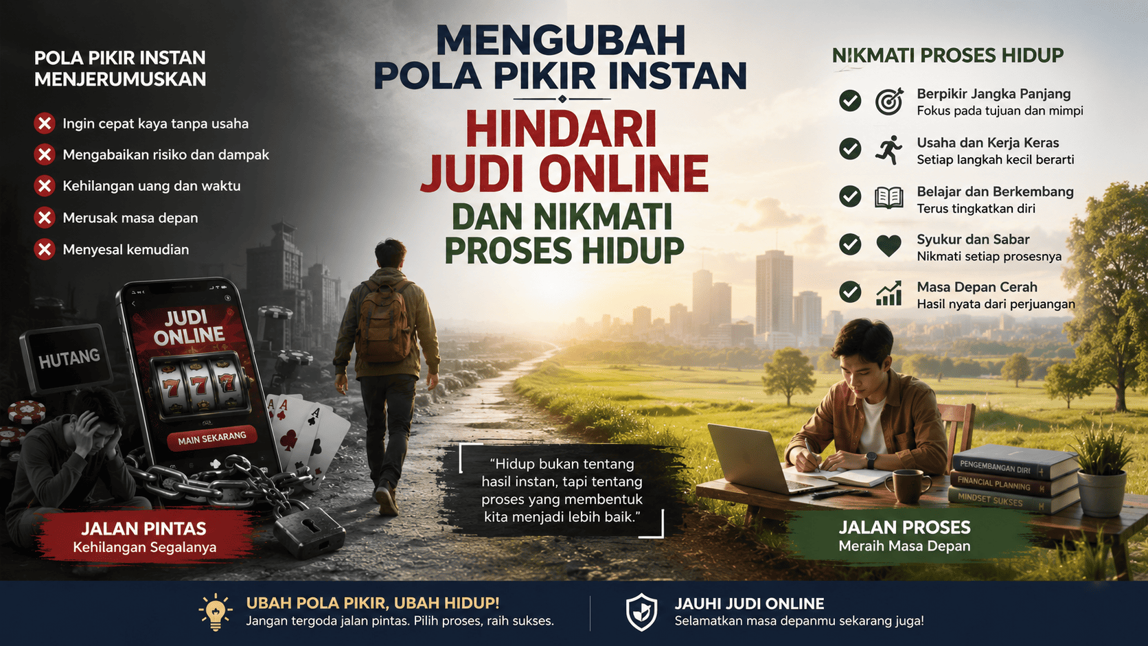 Mengubah Pola Pikir Instan, Hindari Judi Online dan Nikmati Proses Hidup