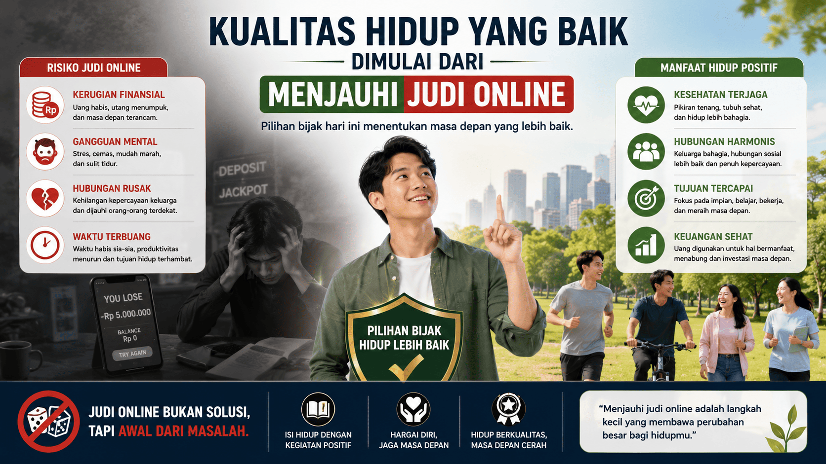 Kualitas Hidup yang Baik Dimulai dari Menjauhi Judi Online