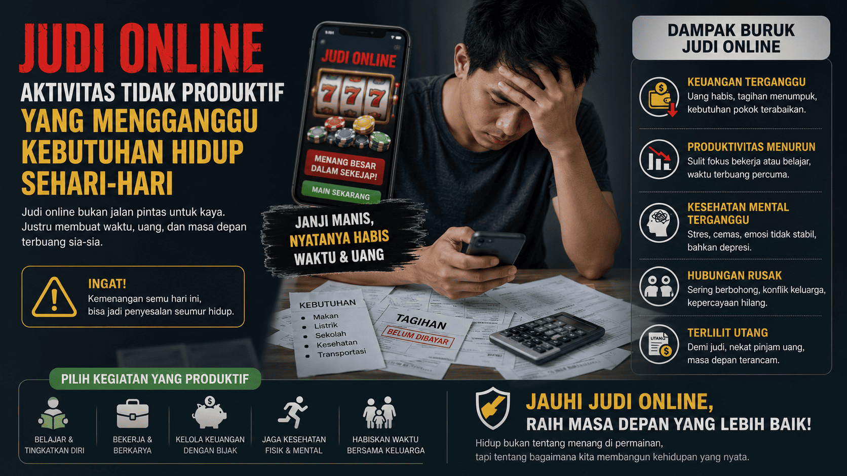 Judi Online Merupakan Aktivitas Tidak Produktif yang Mengganggu Kebutuhan Hidup Sehari-hari