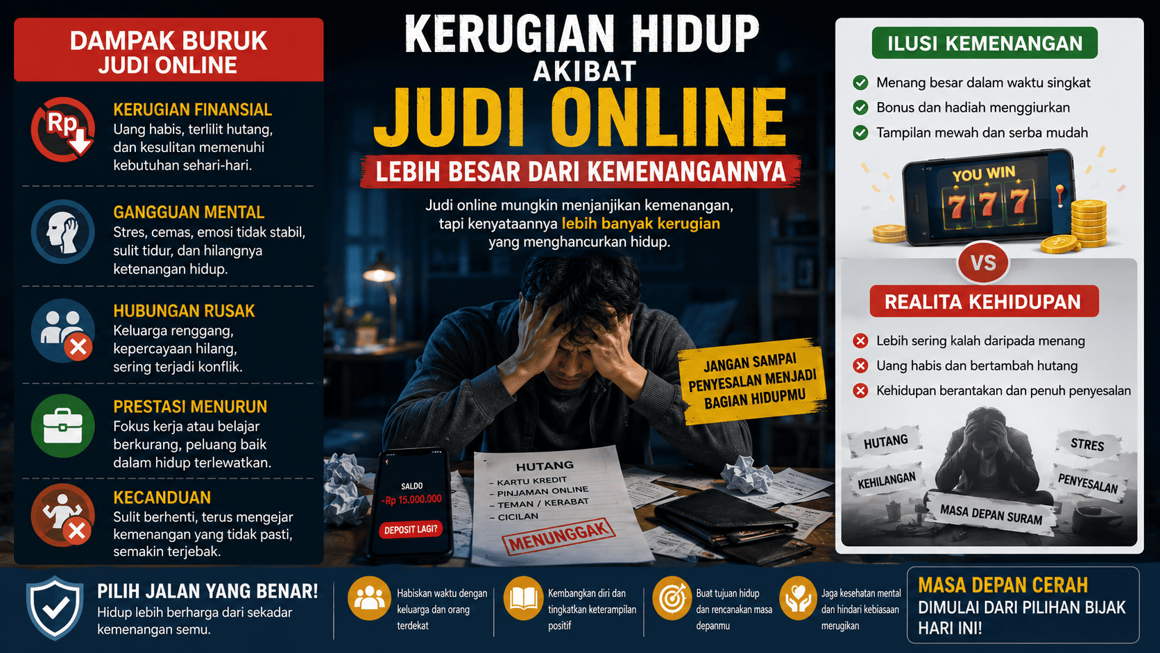 Kerugian Hidup Akibat Judi Online Lebih Besar dari Kemenangannya
