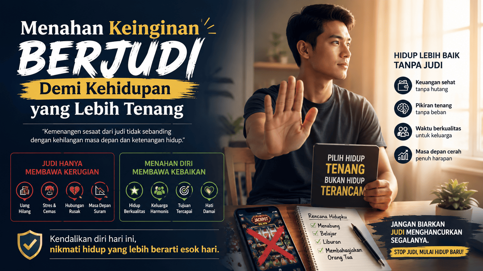 Menahan Keinginan Berjudi Demi Kehidupan yang Lebih Tenang