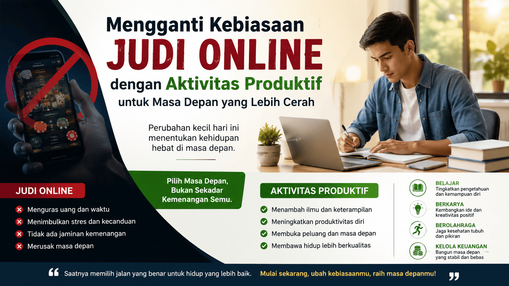 Mengganti Kebiasaan Judi Online dengan Aktivitas Produktif untuk Masa Depan yang Lebih Cerah.