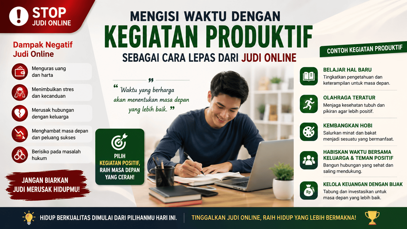 Mengisi Waktu dengan Kegiatan Produktif sebagai Cara Lepas dari Judi Online.