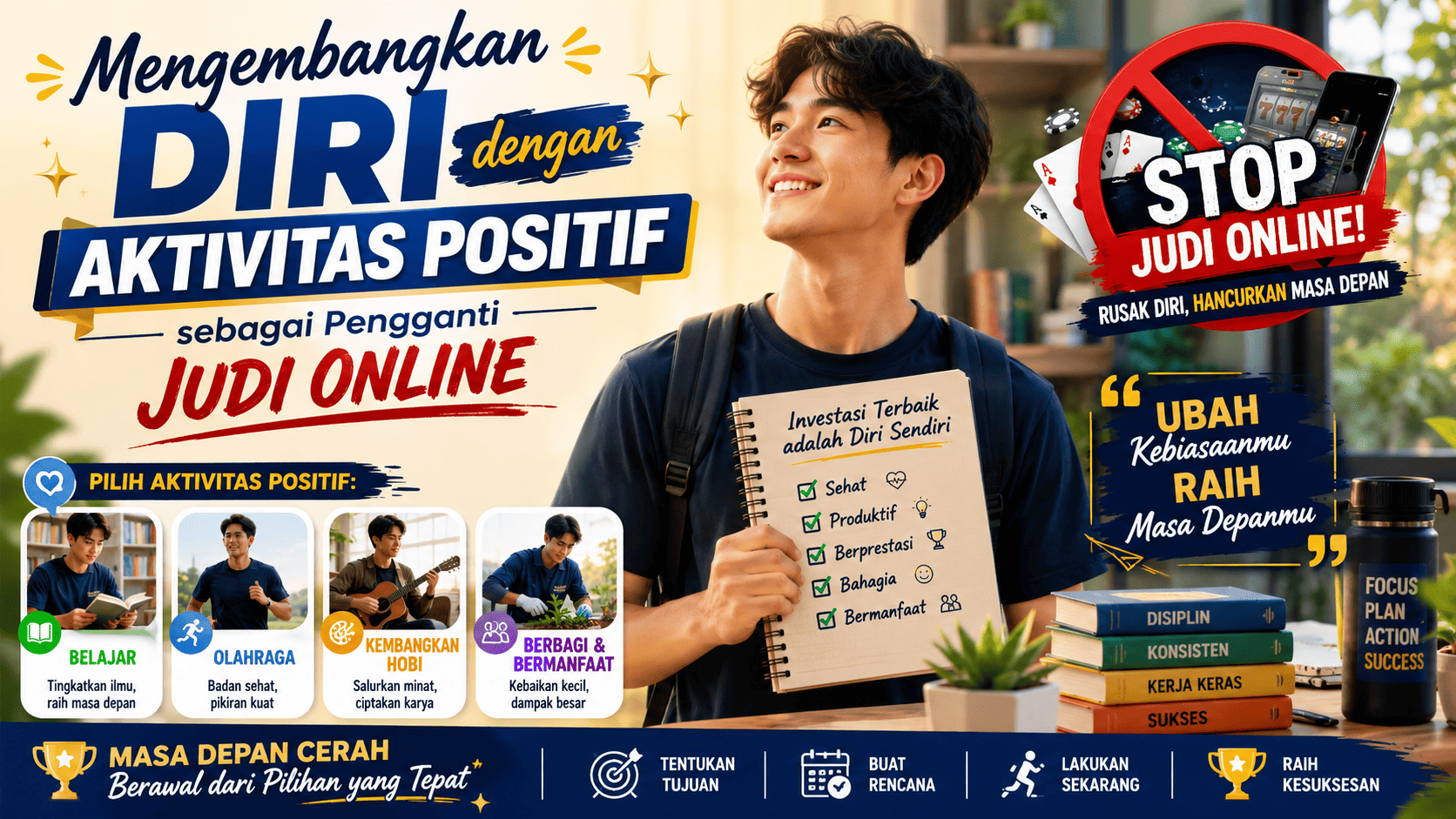 Mengembangkan Diri dengan Aktivitas Positif sebagai Pengganti Judi Online.