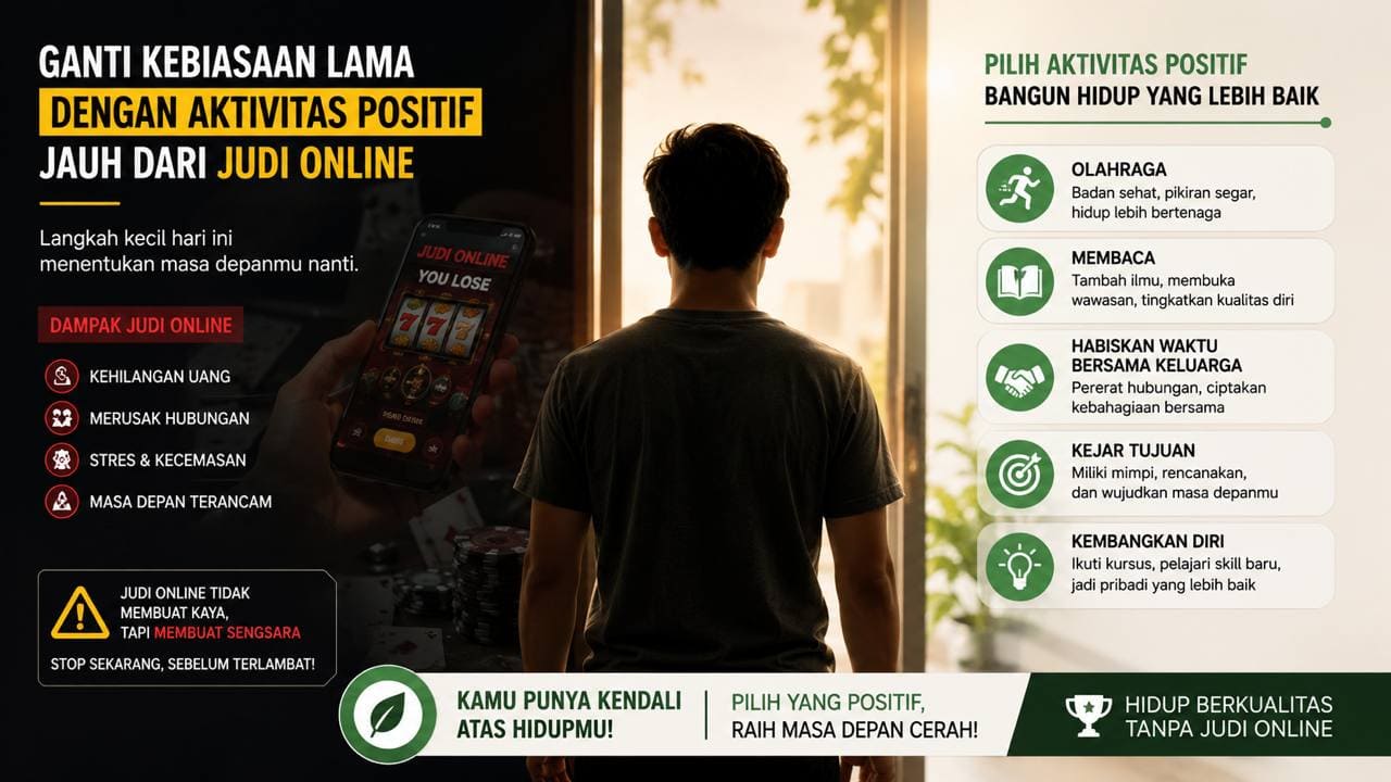 Mengganti Kebiasaan Lama dengan Aktivitas Positif untuk Menjauh dari Judi Online.