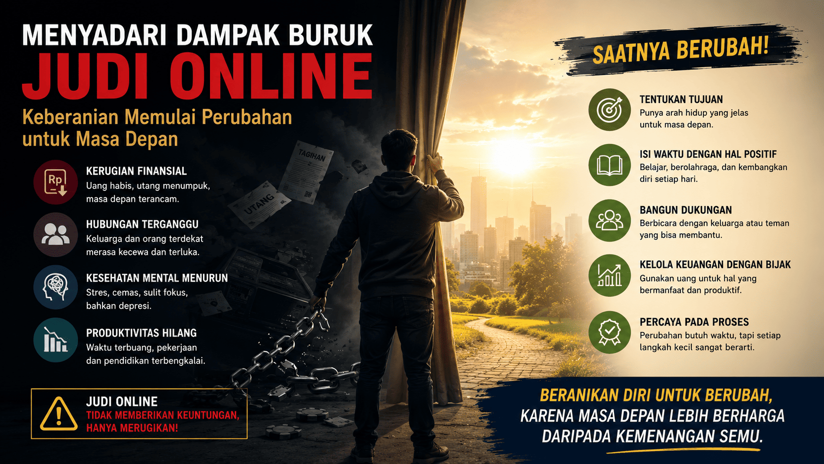 Menyadari Dampak Buruk Judi Online, Keberanian Memulai Perubahan untuk Masa Depan.
