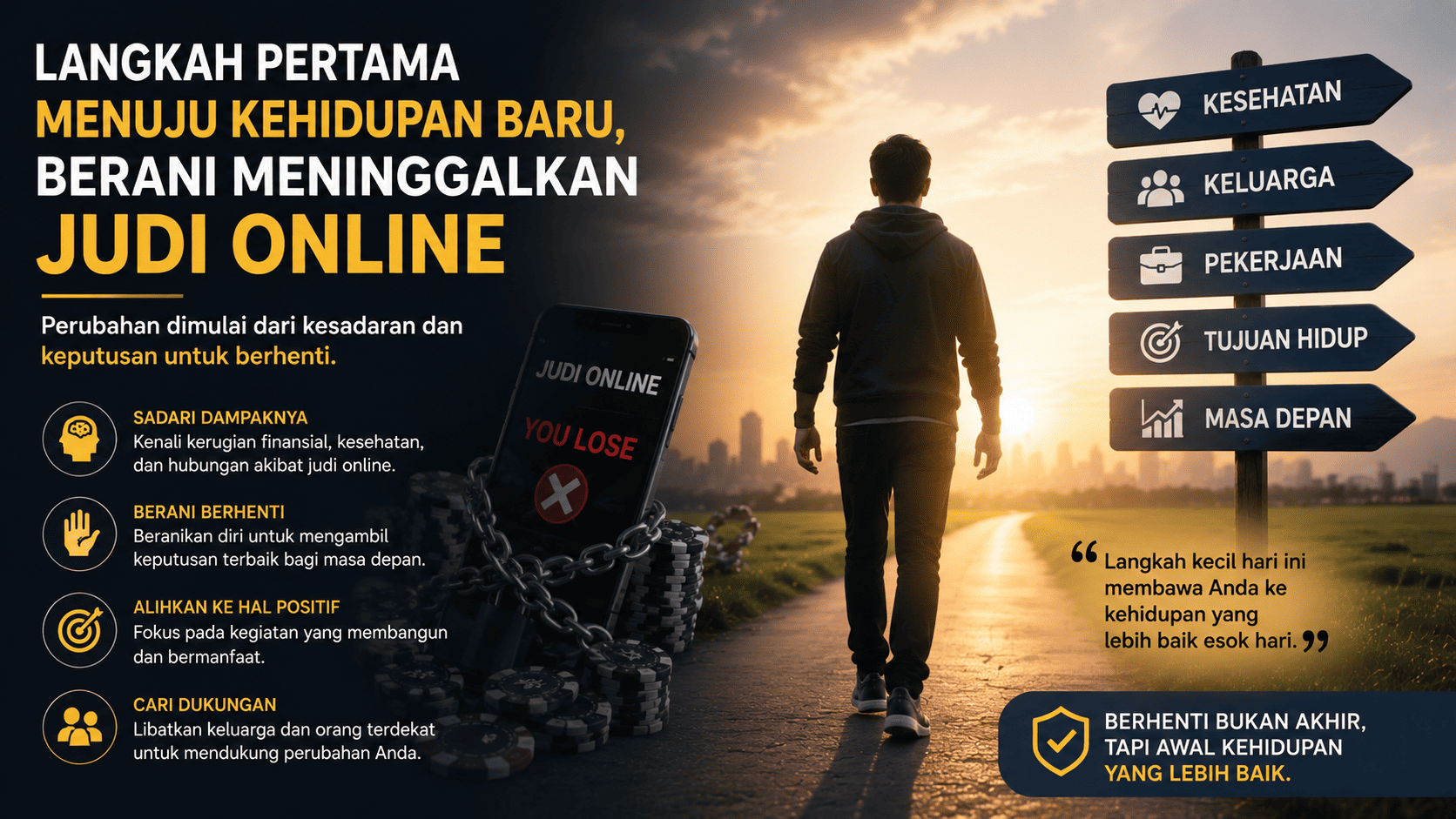 Langkah Pertama Menuju Kehidupan Baru, Berani Meninggalkan Judi Online.