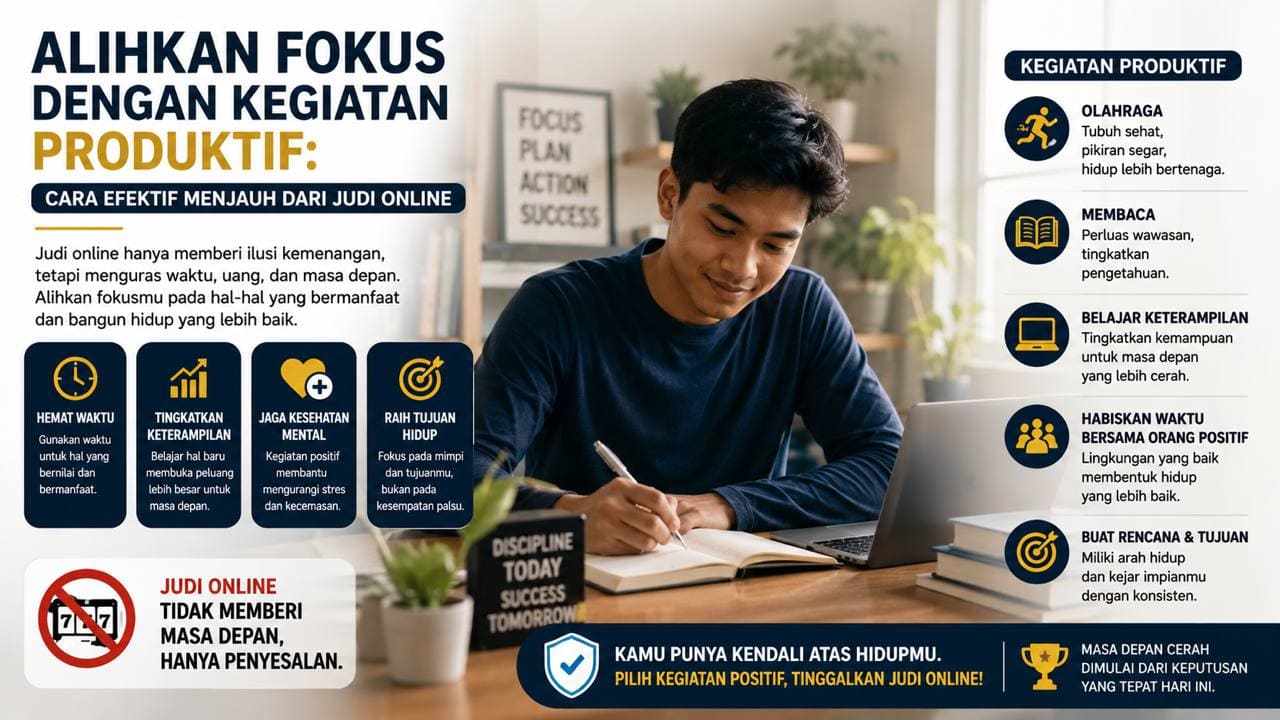 Alihkan Fokus dengan Kegiatan Produktif: Cara Efektif Menjauh dari Judi Online.
