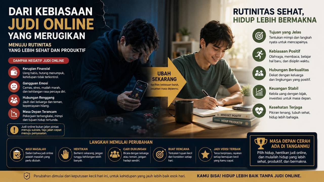 Dari Kebiasaan Judi Online yang Merugikan Menuju Rutinitas yang Lebih Sehat dan Produktif.