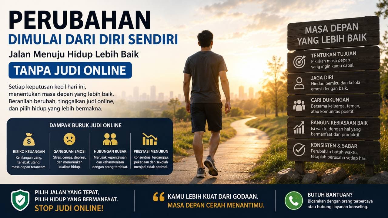 Perubahan Dimulai dari Diri Sendiri, Jalan Menuju Hidup Lebih Baik Tanpa Judi Online.
