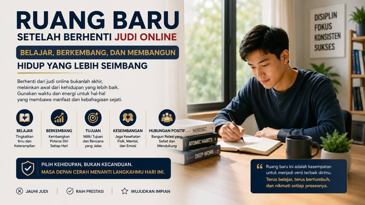 Ruang Baru Setelah Berhenti Judi Online Belajar, Berkembang, dan Membangun Hidup yang Lebih Seimbang.