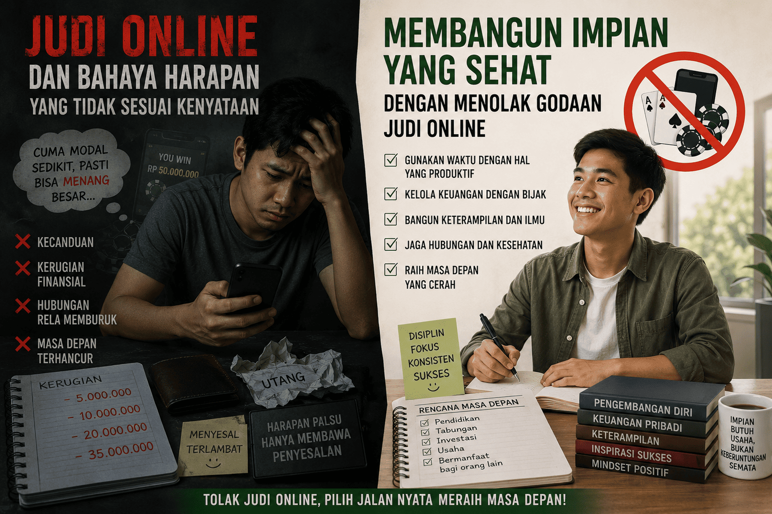 Judi Online dan Bahaya Harapan yang Tidak Sesuai Kenyataan: Membangun Impian yang Sehat dengan Menolak Godaan Judi Online