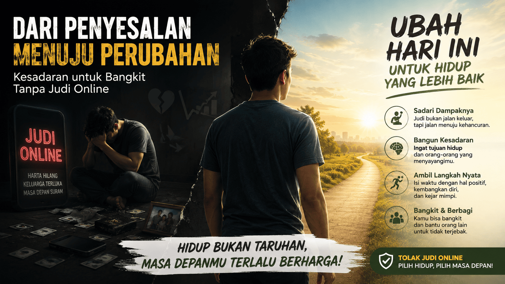 Dari Penyesalan Menuju Perubahan, Kesadaran untuk Bangkit Tanpa Judi Online.