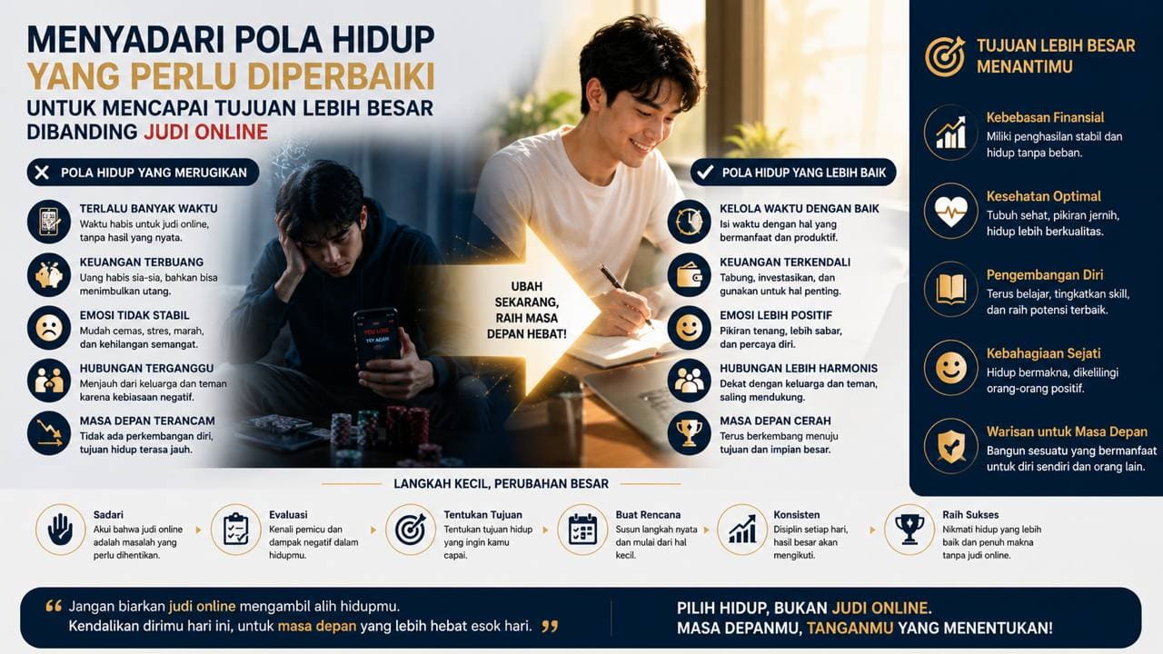 Menyadari Pola Hidup yang Perlu Diperbaiki untuk Mencapai Tujuan Lebih Besar Dibanding Judi Online.