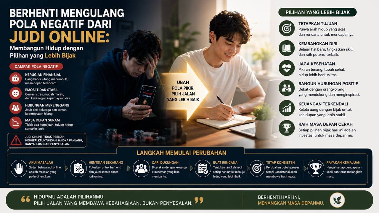 Berhenti Mengulang Pola Negatif dari Judi Online: Membangun Hidup dengan Pilihan yang Lebih Bijak.