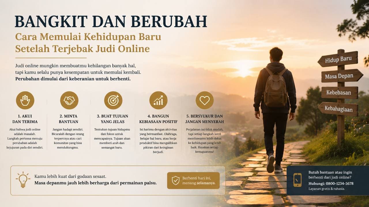 Bangkit dan Berubah, Cara Memulai Kehidupan Baru Setelah Terjebak Judi Online.