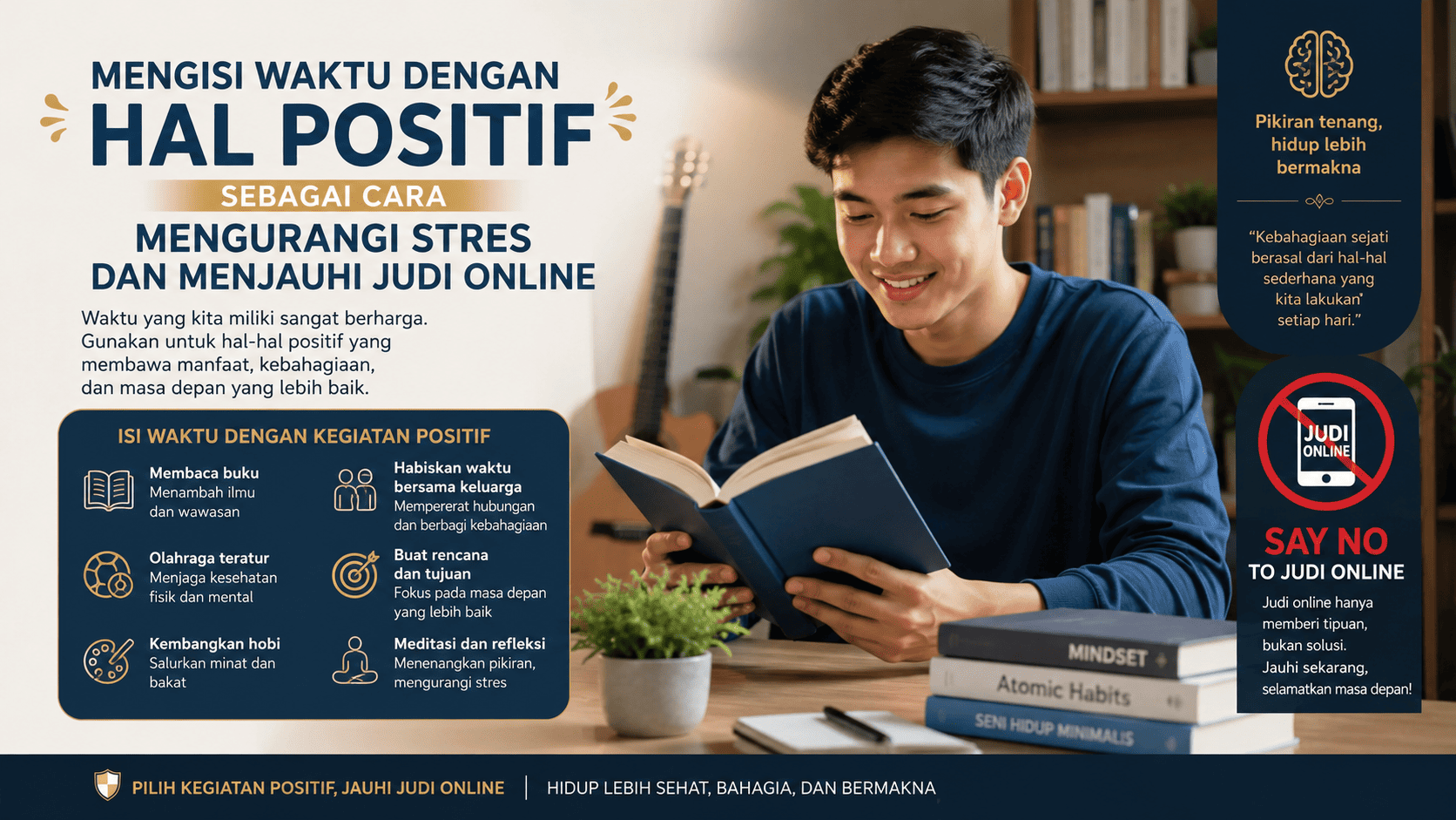 Mengisi Waktu dengan Hal Positif sebagai Cara Mengurangi Stres dan Menjauhi Judi Online.