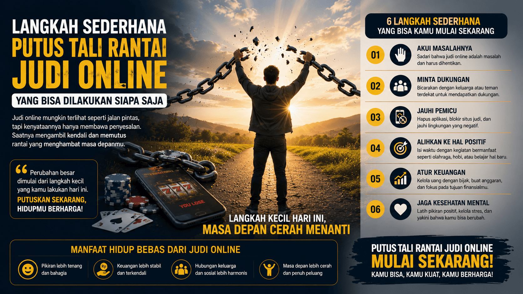 Langkah Sederhana Putus Tali Rantai Judi Online yang Bisa Dilakukan Siapa Saja.