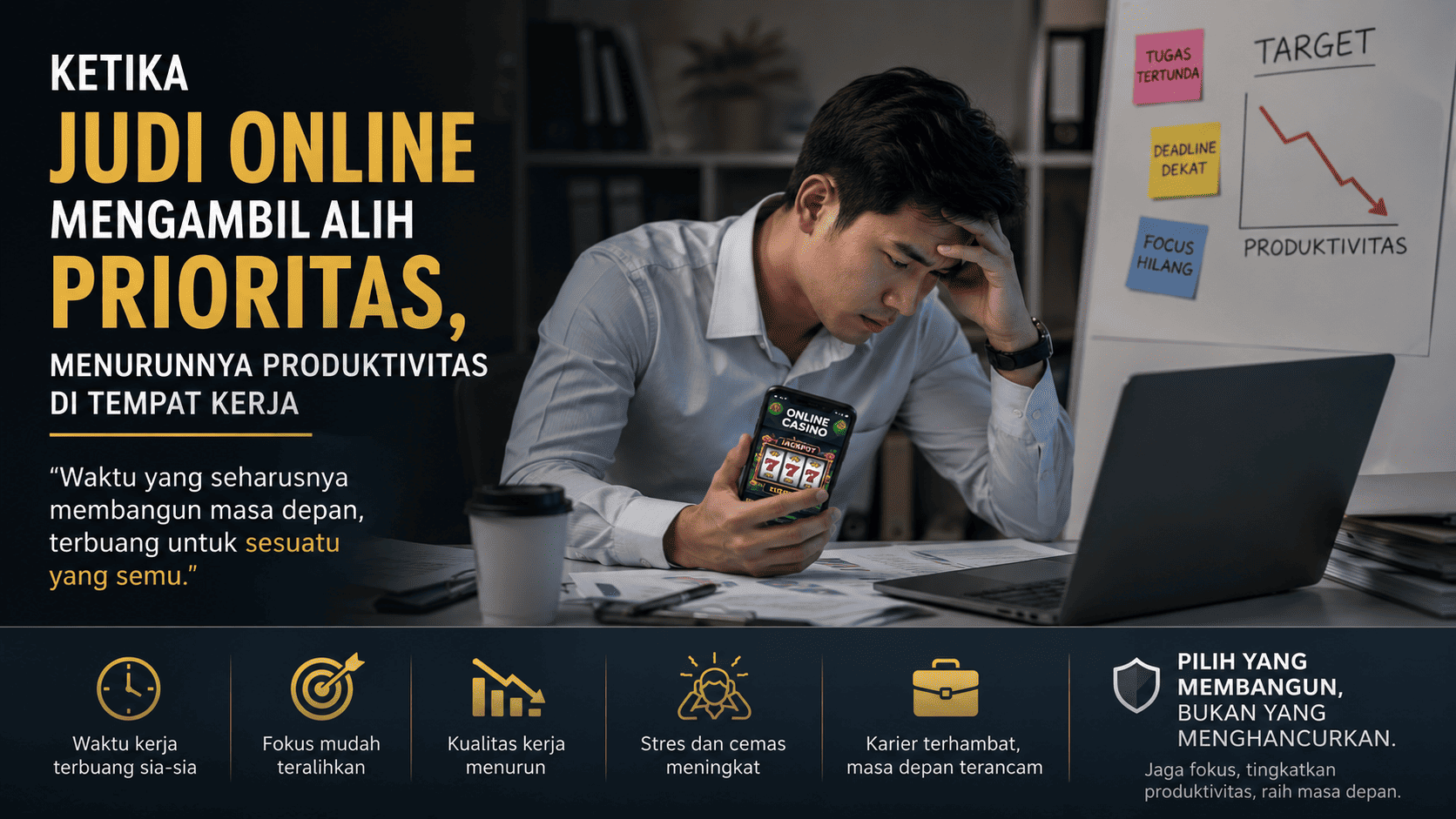 Ketika Judi Online Mengambil Alih Prioritas, Menurunnya Produktivitas di Tempat Kerja.