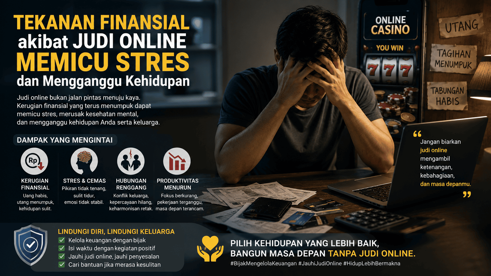 Tekanan Finansial akibat Judi Online Memicu Stres dan Mengganggu Kehidupan.