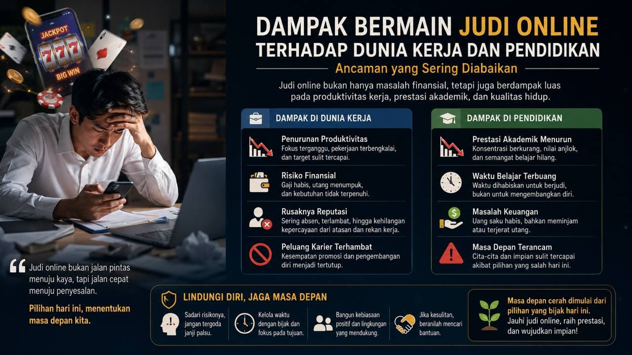Dampak Bermain Judi Online terhadap Dunia Kerja dan Pendidikan, Ancaman yang Sering Diabaikan.