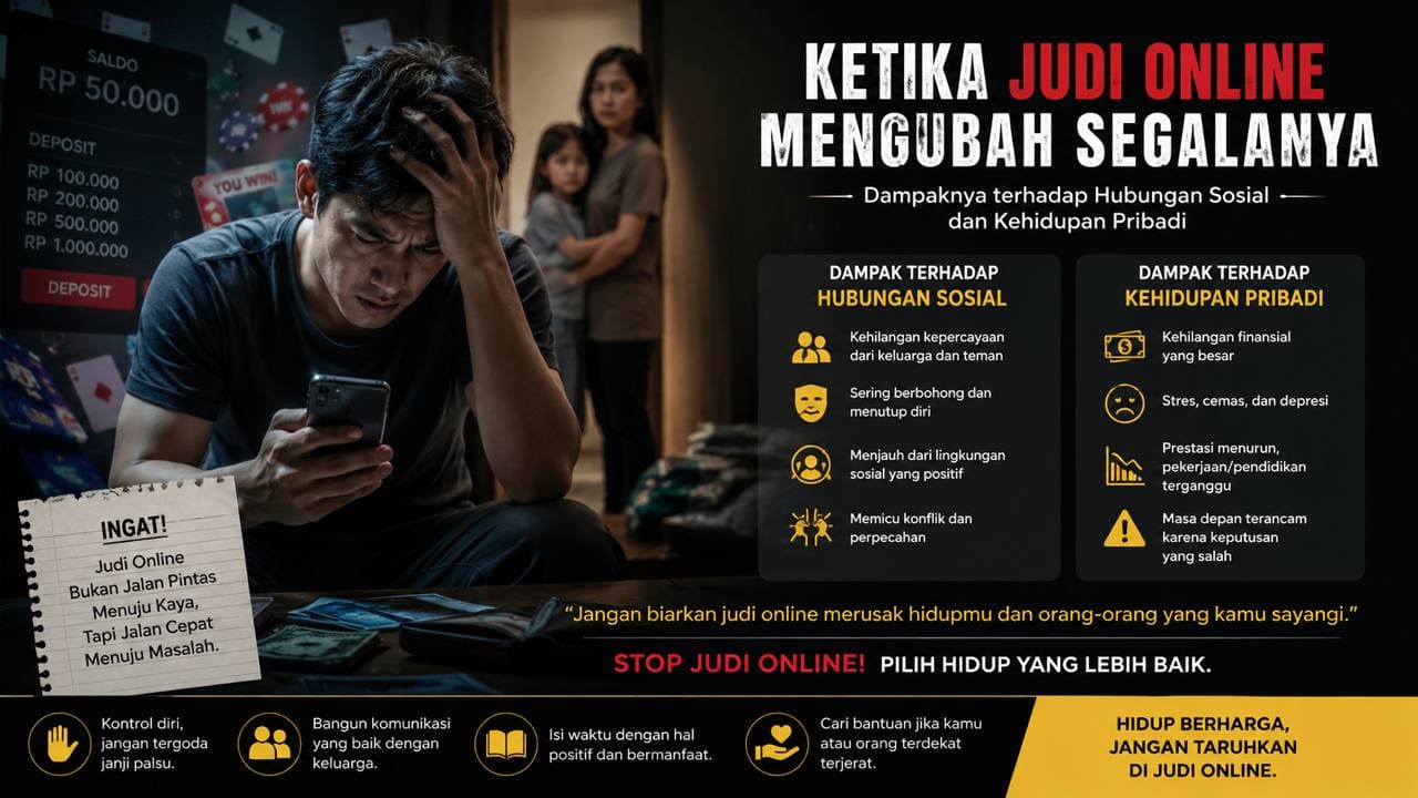 Ketika Judi Online Mengubah Segalanya, Dampaknya terhadap Hubungan Sosial dan Kehidupan Pribadi.