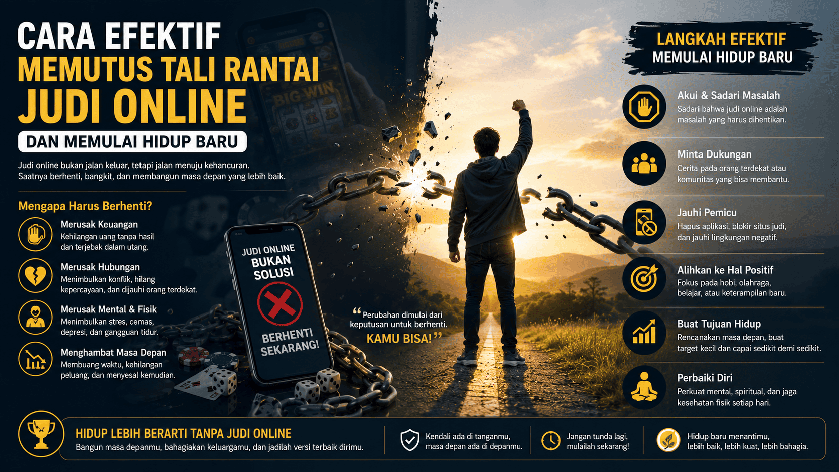 Cara Efektif Memutus Tali Rantai Judi Online dan Memulai Hidup Baru.