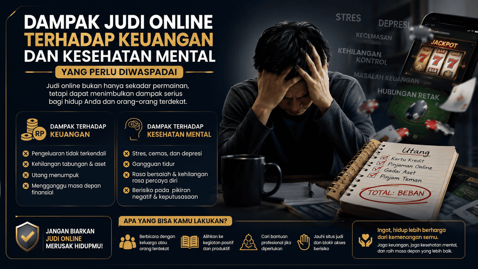 Dampak Judi Online terhadap Keuangan dan Kesehatan Mental yang Perlu Diwaspadai.