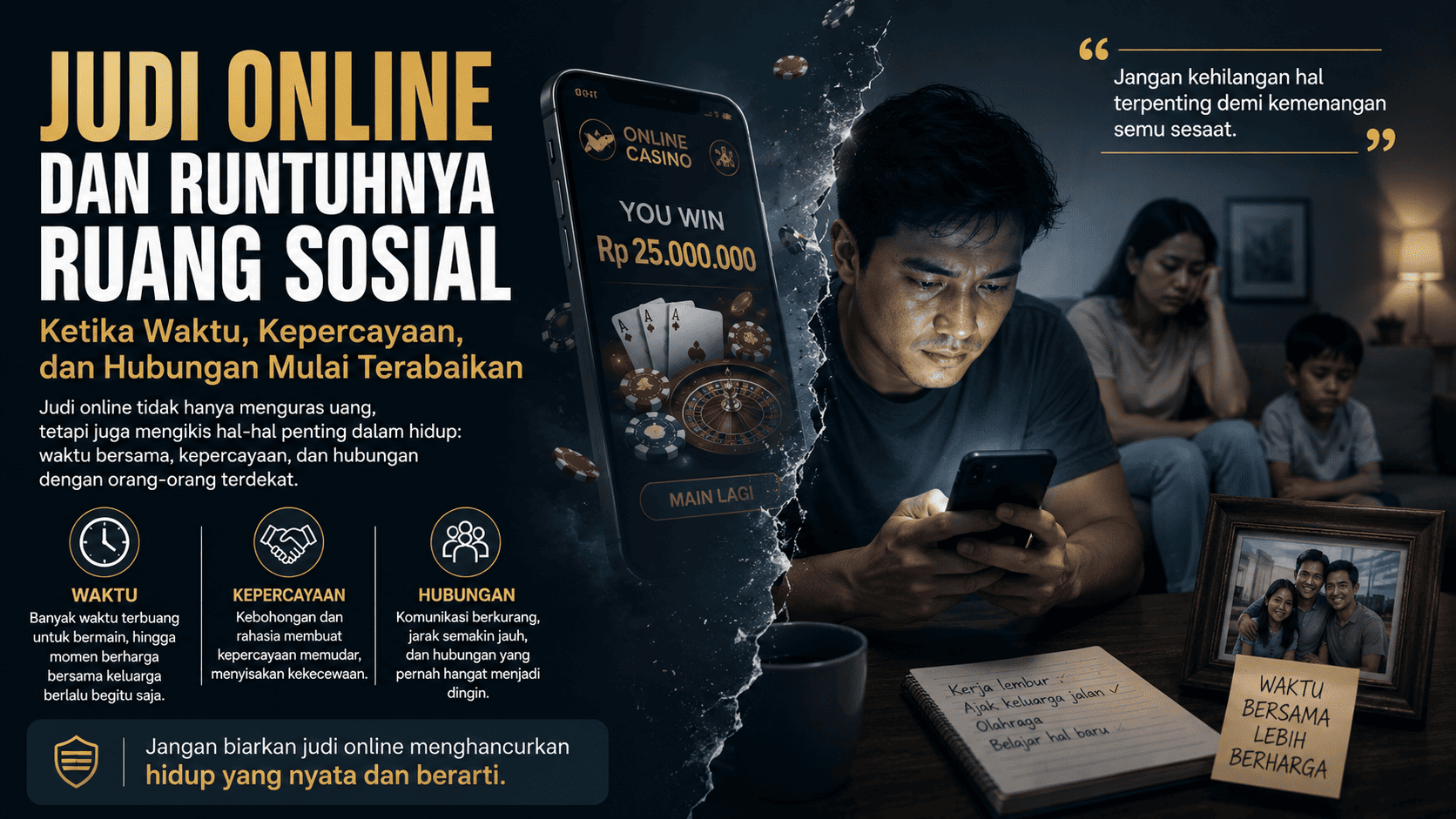 Judi Online dan Runtuhnya Ruang Sosial Ketika Waktu, Kepercayaan, dan Hubungan Mulai Terabaikan.