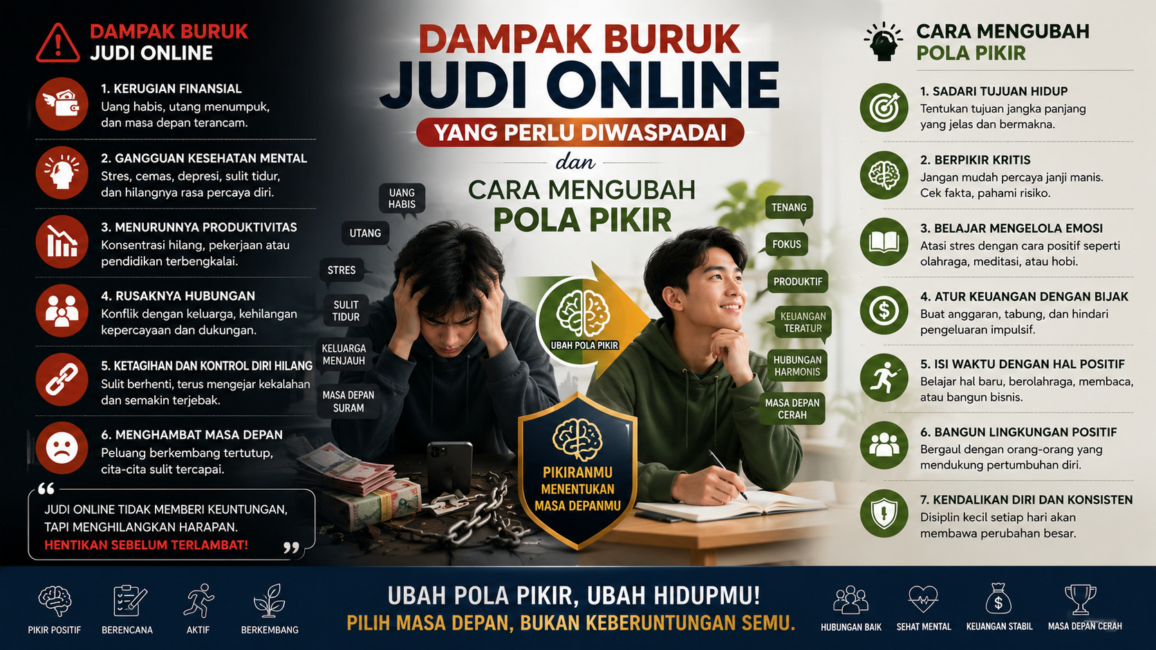 Dampak Buruk Judi Online yang Perlu Diwaspadai dan Cara Mengubah Pola Pikir.