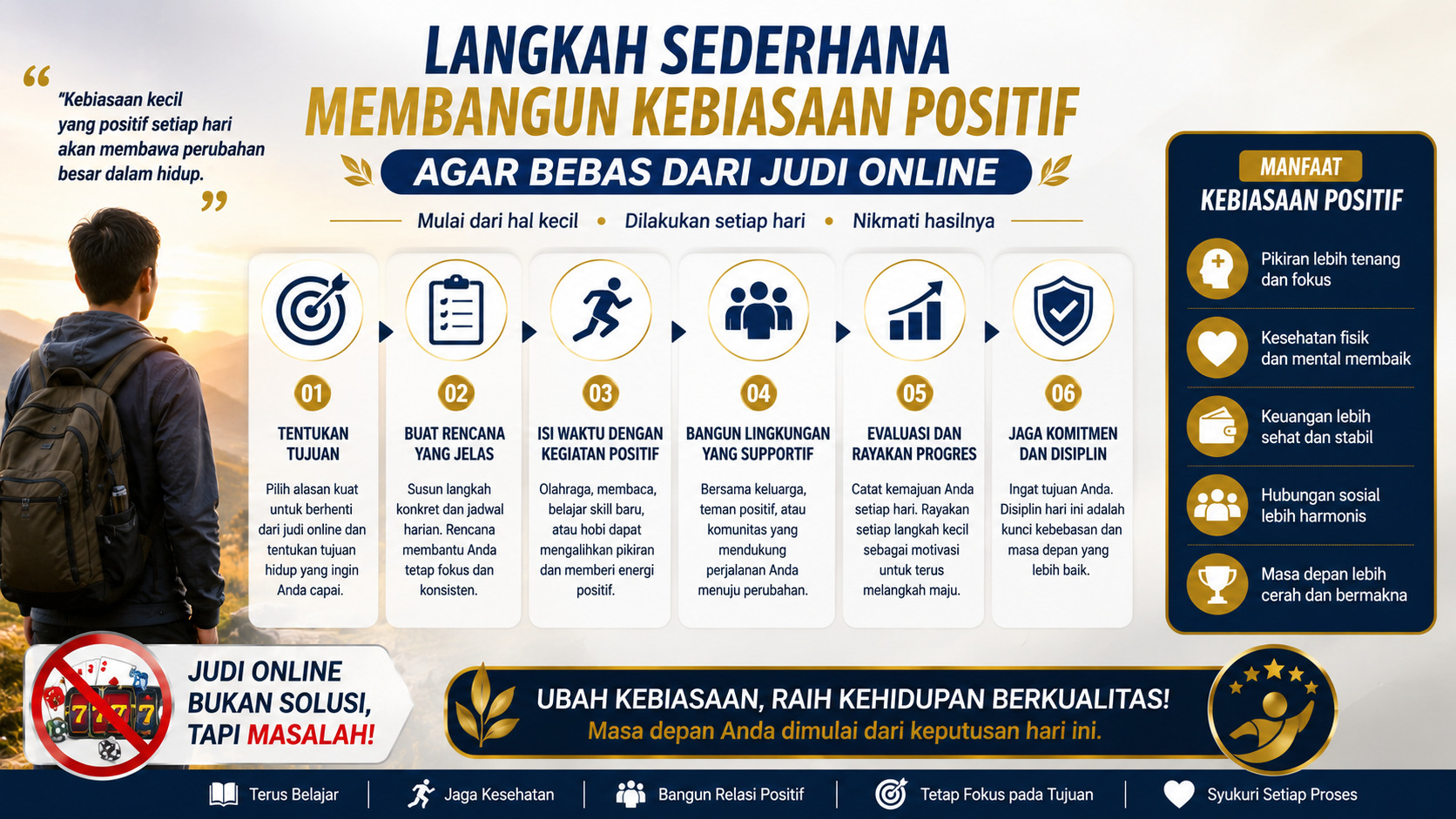 Langkah Sederhana Membangun Kebiasaan Positif agar Bebas dari Judi Online.