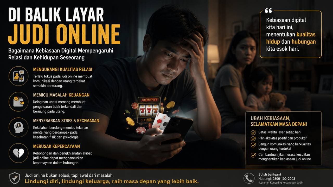 Di Balik Layar Judi Online, Bagaimana Kebiasaan Digital Mempengaruhi Relasi dan Kehidupan Seseorang.