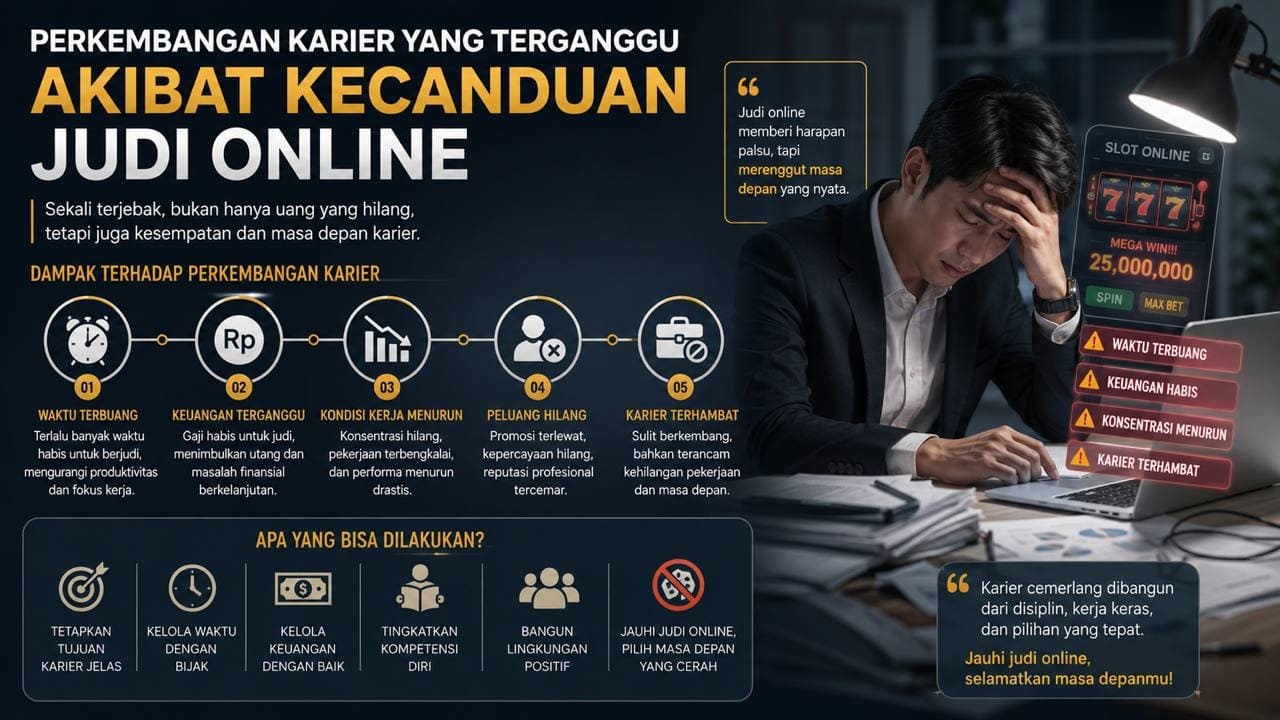 Perkembangan Karier yang Terganggu akibat Kecanduan Judi Online.