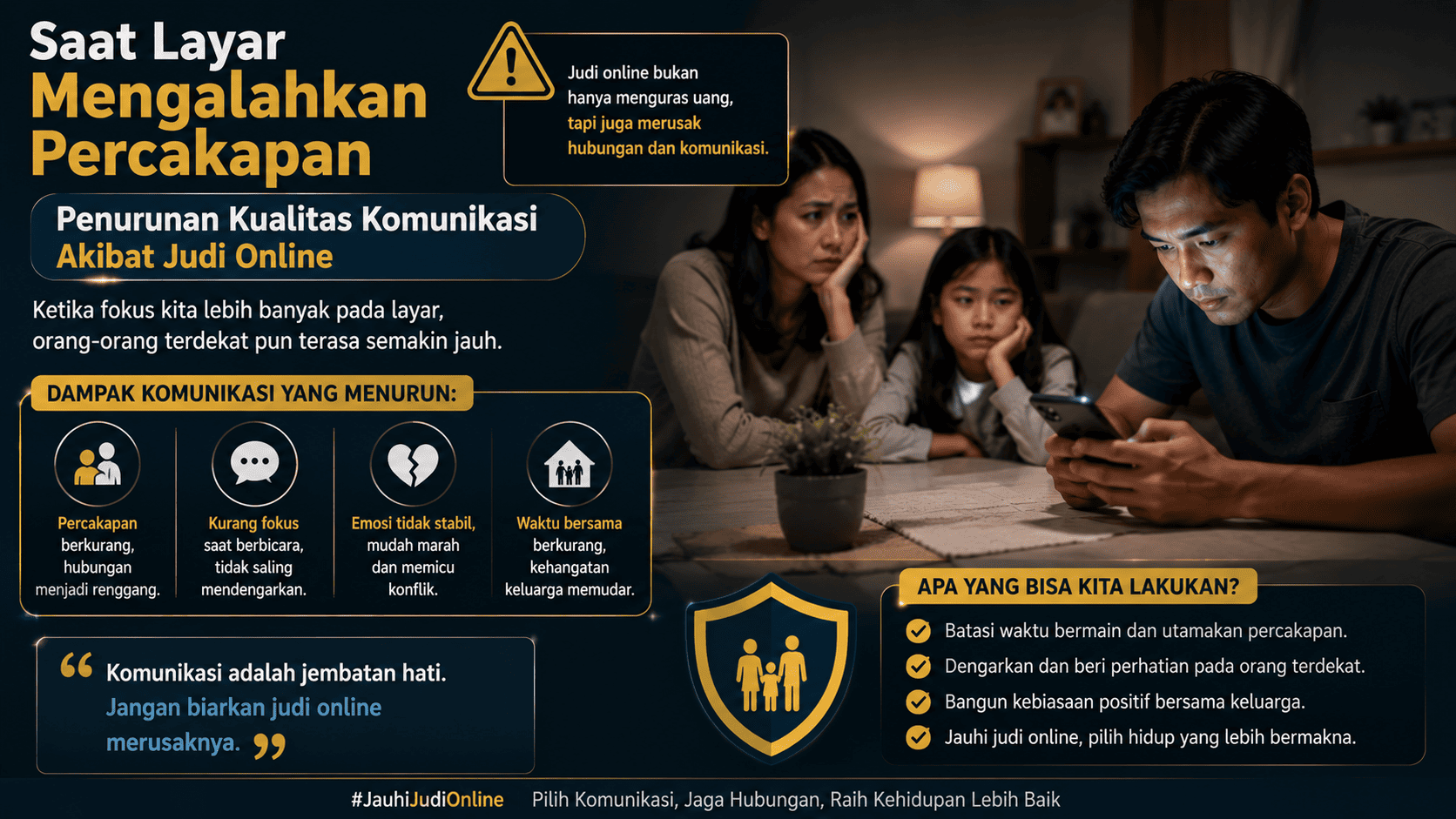 Saat Layar Mengalahkan Percakapan, Penurunan Kualitas Komunikasi Akibat Judi Online.