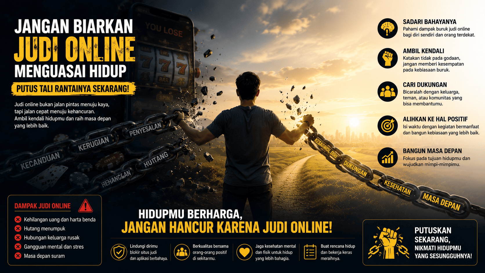 Jangan Biarkan Judi Online Menguasai Hidup, Putus Tali Rantainya Sekarang.