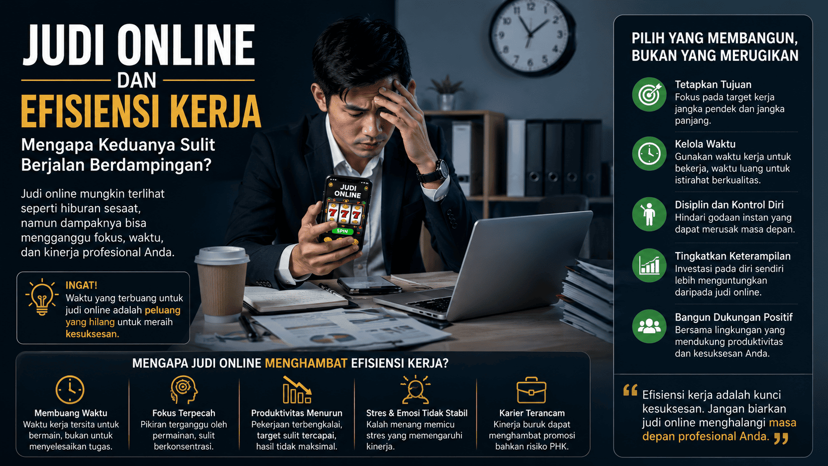 Judi Online dan Efisiensi Kerja, Mengapa Keduanya Sulit Berjalan Berdampingan.