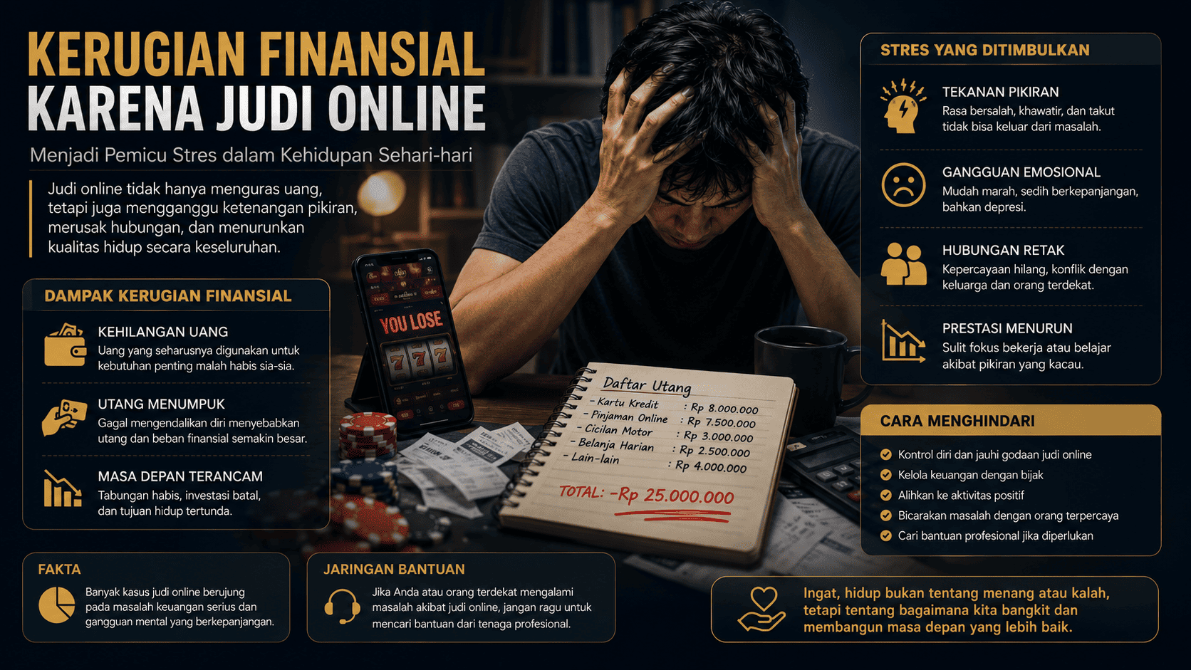 Dampak Judi Online terhadap Keuangan dan Kesehatan Mental yang Perlu Diwaspadai.