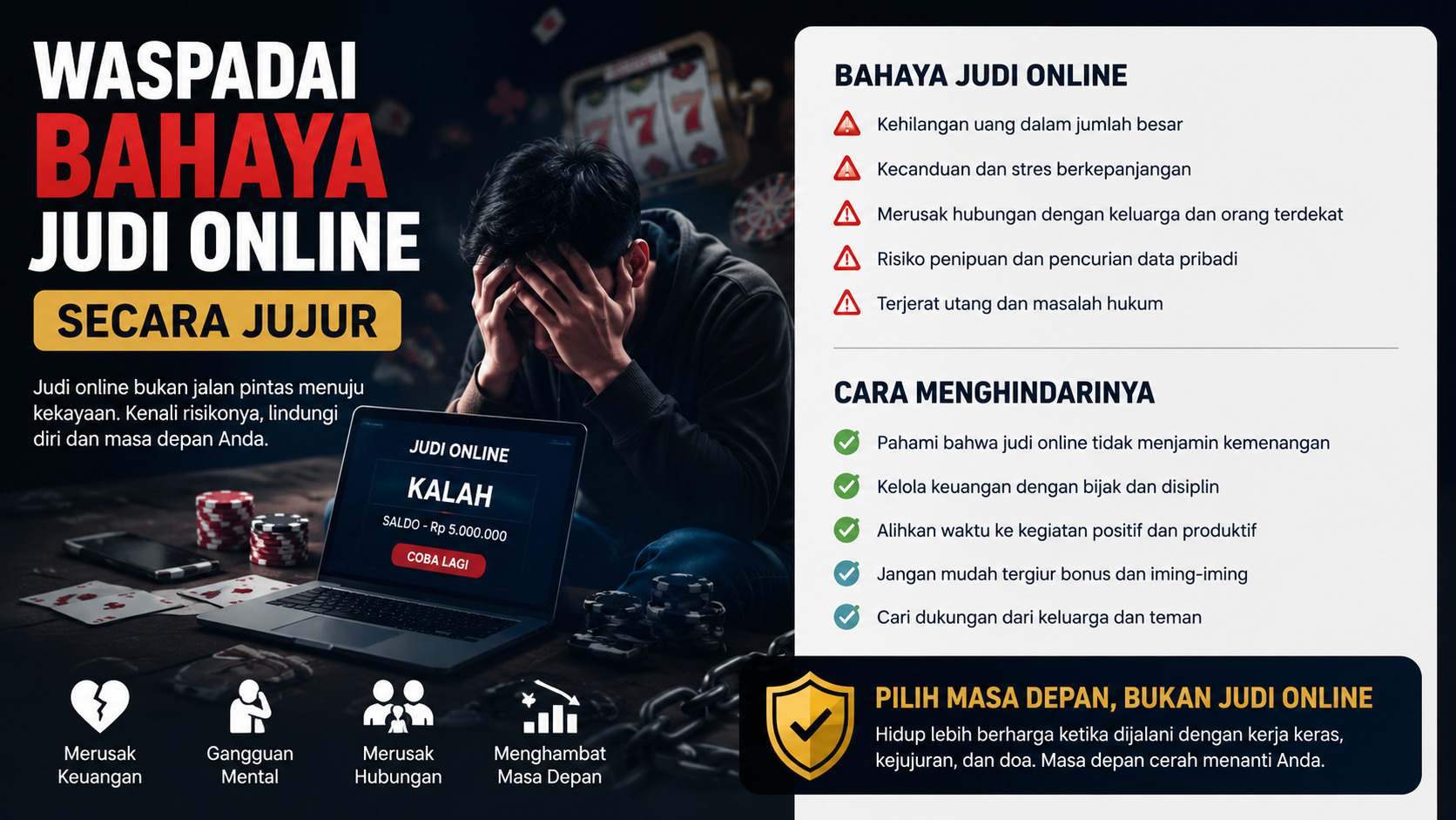 Waspadai Bahaya Judi Online Secara Jujur dan Cara Menghindarinya.