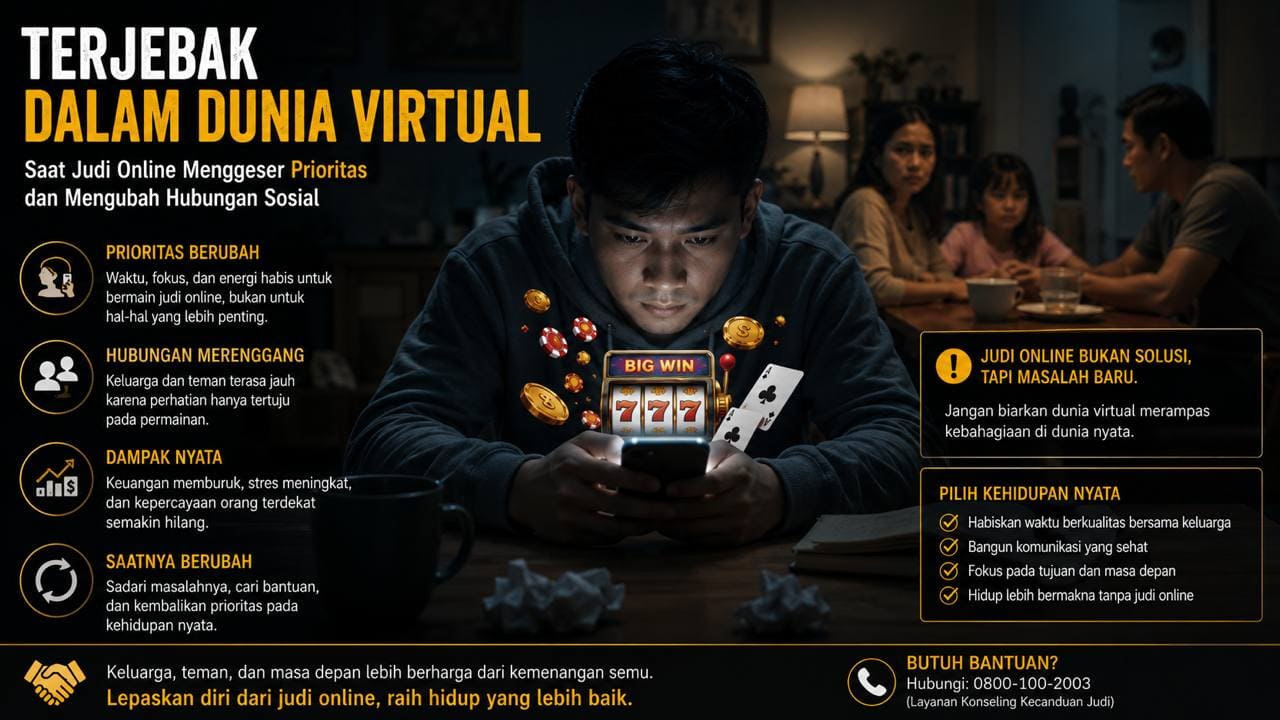Terjebak Dalam Dunia Virtual, Saat Judi Online Menggeser Prioritas dan Mengubah Hubungan Sosial.